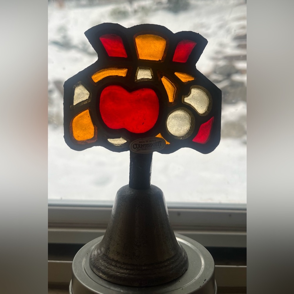 Vintage Counterpoint Stained Glass Cherry/Apple Bell | Made in Japan